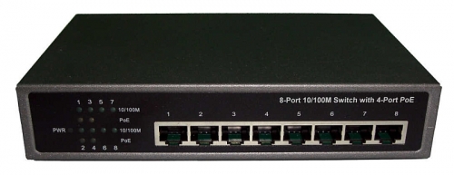 PS804E - 8 portový 100Mbps switch, 4xPoE 803at/af, 65W endpoint