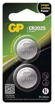 EMOS GP líthiová gombíková batéria CR2025 2BL