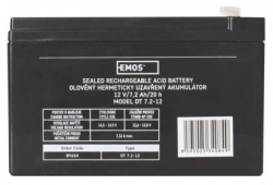 EMOS Bezúdržbový olovený akumulátor 12V/7,2Ah, faston 4,7 mm