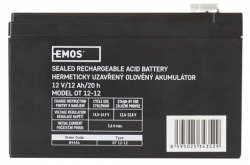 EMOS Bezúdržbový olovený akumulátor 12V/12Ah, faston 6,3 mm