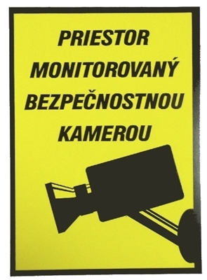 Nálepka - priestor monitorovaný bezp. kamerou