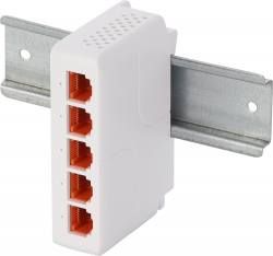 EXT-POEG4DIN - PoE Extender 5 portov, na DIN lištu (pre 4 kamery)
